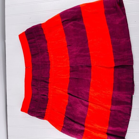 LOFT Womens Striped A-Line Skirt Size S Red & Purple Cotton Blend - Picture 5 of 6